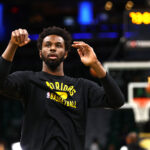 Andrew Wiggins #22 of the Golden State Warriors warms up prior to Game Six of the 2022 NBA Finals against the Boston Celtics at TD Garden on June 16, 2022 in Boston, Massachusetts. NOTE TO USER: User expressly acknowledges and agrees that, by downloading and/or using this photograph, User is consenting to the terms and conditions of the Getty Images License Agreement.