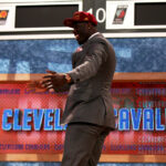 Anthony Bennett of UNLV reacts after he was drafted #1 overall by the Cleveland Cavaliers during the first round of the 2013 NBA Draft at Barclays Center on June 27, 2013 in in the Brooklyn Bourough of New York City.