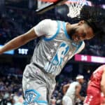 Darius Garland #10 of Team LeBron reacts during the 2022 NBA All-Star Game at Rocket Mortgage Fieldhouse on February 20, 2022 in Cleveland, Ohio.