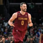 Kevin Love #0 of the Cleveland Cavaliers celebrates after scoring a three-point basket against the Los Angeles Clippers during the second half at Crypto.com Arena on November 7, 2022 in Los Angeles, California.