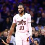 PHILADELPHIA, PENNSYLVANIA - NOVEMBER 21: Darius Garland #10 of the Cleveland Cavaliers reacts during the fourth quarter against the Philadelphia 76ers at the Wells Fargo Center on November 21, 2023 in Philadelphia, Pennsylvania. NOTE TO USER: User expressly acknowledges and agrees that, by downloading and or using this photograph, User is consenting to the terms and conditions of the Getty Images License Agreement.