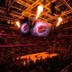 CLEVELAND, OH - NOVEMBER 15: A general stadium view during Cleveland Cavaliers players introductions prior to the game against the Toronto Raptors at Quicken Loans Arena on November 15, 2016 in Cleveland, Ohio. The Cavaliers defeated the Raptors 121-117.