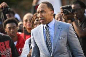 ATLANTA, GEORGIA - NOVEMBER 08: Journalist Stephen A. Smith attends ESPN First Take at Clark Atlanta University and Morehouse College on November 08, 2024 in Atlanta, Georgia.
